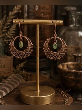 ✨ Handmade Filigree Circle Drop Earrings ✨